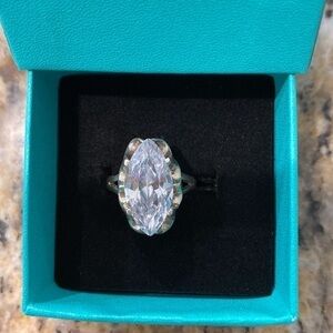 Sterling silver marquise cz ring